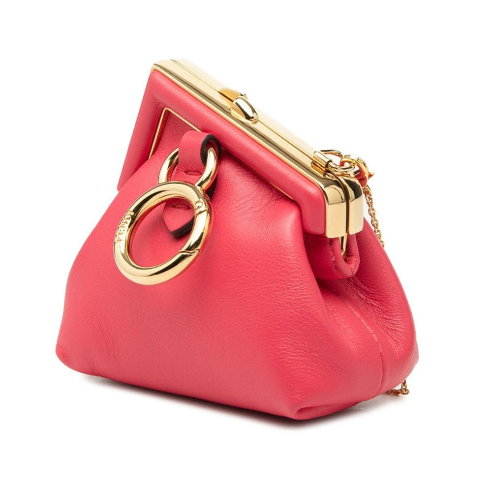Fendi First Charm Chain Shoulder Bag ABVE Pink Leather